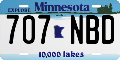 MN license plate 707NBD