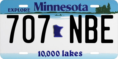MN license plate 707NBE