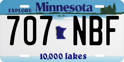 MN license plate 707NBF