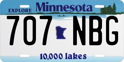 MN license plate 707NBG