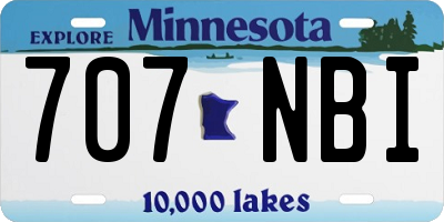 MN license plate 707NBI