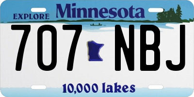 MN license plate 707NBJ