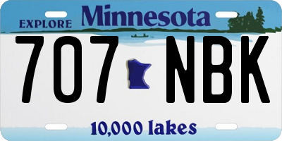 MN license plate 707NBK