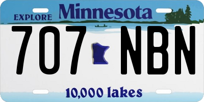 MN license plate 707NBN