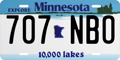 MN license plate 707NBO