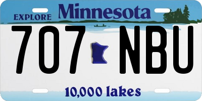 MN license plate 707NBU