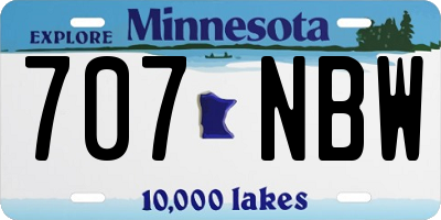 MN license plate 707NBW