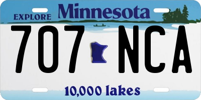 MN license plate 707NCA