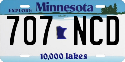 MN license plate 707NCD