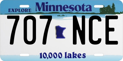 MN license plate 707NCE