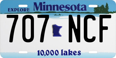 MN license plate 707NCF