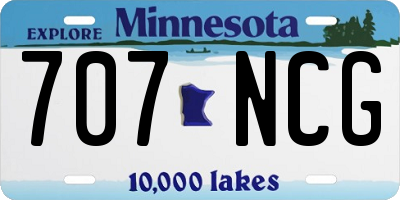 MN license plate 707NCG
