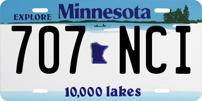 MN license plate 707NCI