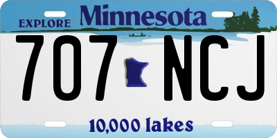 MN license plate 707NCJ