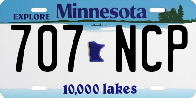 MN license plate 707NCP