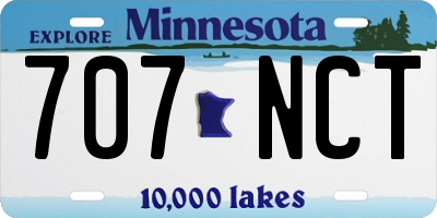 MN license plate 707NCT