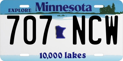 MN license plate 707NCW