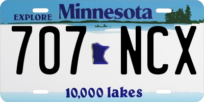 MN license plate 707NCX
