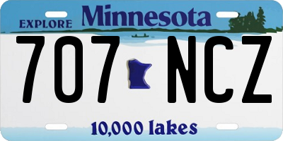 MN license plate 707NCZ