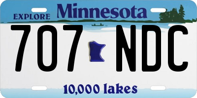 MN license plate 707NDC
