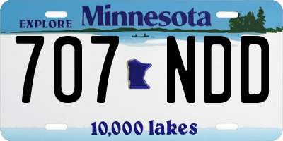 MN license plate 707NDD