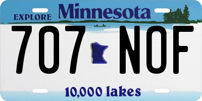 MN license plate 707NOF