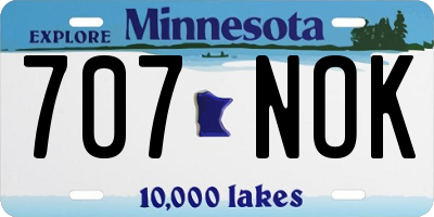 MN license plate 707NOK