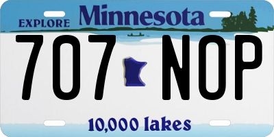 MN license plate 707NOP