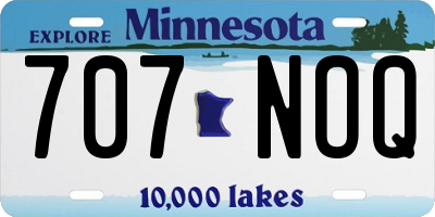 MN license plate 707NOQ