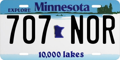 MN license plate 707NOR