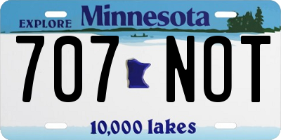 MN license plate 707NOT