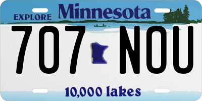 MN license plate 707NOU