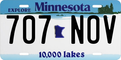 MN license plate 707NOV