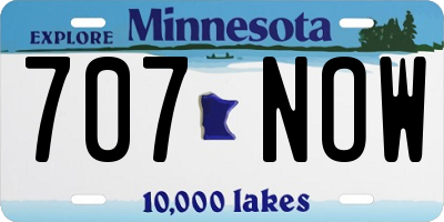 MN license plate 707NOW