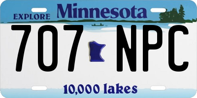 MN license plate 707NPC
