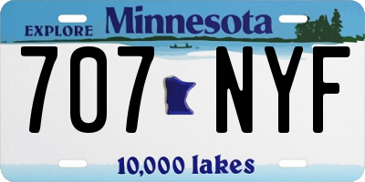 MN license plate 707NYF