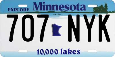 MN license plate 707NYK