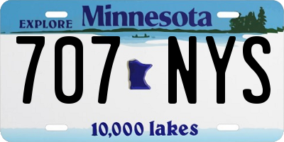 MN license plate 707NYS