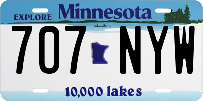 MN license plate 707NYW