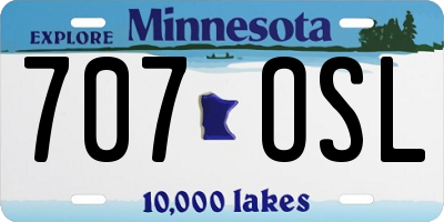 MN license plate 707OSL
