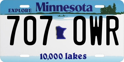 MN license plate 707OWR