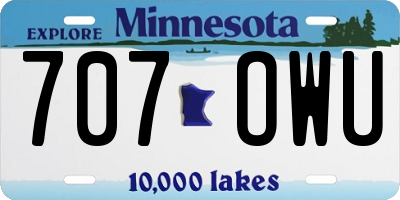 MN license plate 707OWU