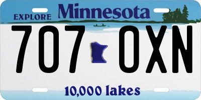 MN license plate 707OXN
