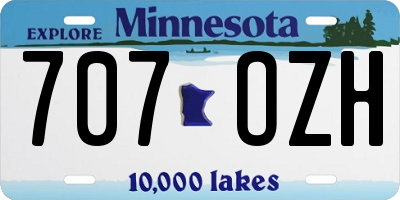 MN license plate 707OZH