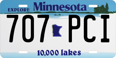 MN license plate 707PCI