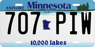 MN license plate 707PIW