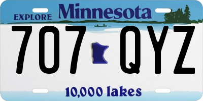 MN license plate 707QYZ