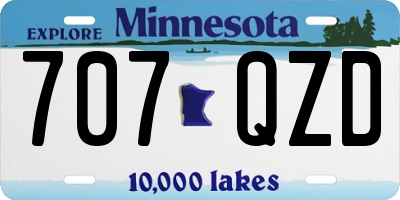 MN license plate 707QZD