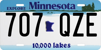 MN license plate 707QZE