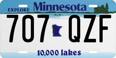 MN license plate 707QZF